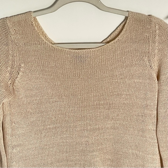 Vince Tan Knit Side Slit Crewneck Sweater - 35935 - Picture 2 of 16